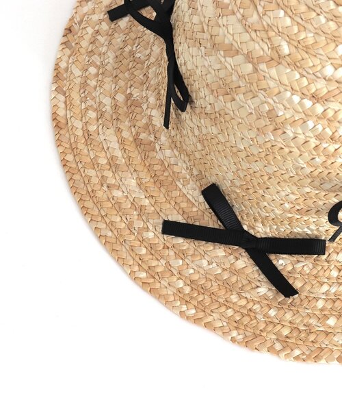p.premier(ピードットプルミエ)の「たくさんリボンの麦わら帽子(ハット・キッズ・ブラック/レッド・48/50/52/54/56)」の16枚目の写真
