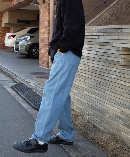 UNIVERSAL OVERALL(ユニバーサルオーバーオール)の「イージーパンツ / デニムパンツ / UNWIND PANTS(デニムパンツ・メンズ・ブラック/インディゴブルー・F)」の11枚目の写真