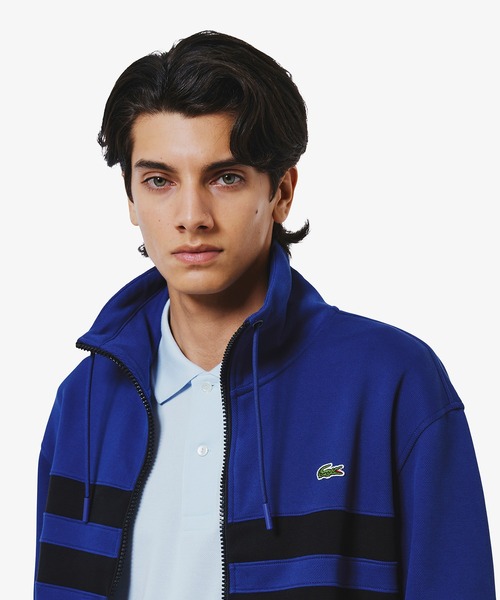 アシンメトリーボーダーハイネック ドローストリング 鹿の子地