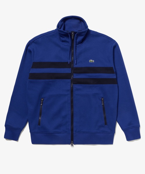 LACOSTE（ラコステ）の「アシンメトリーボーダーハイネック ドローストリング 鹿の子地 トラックジャケット（ジャージ・メンズ・ホワイト/ネイビー/ブラック/オフホワイト/ダークブルー・2/3/5/4）」の9枚目の写真