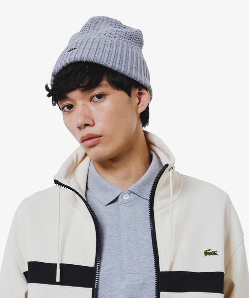 LACOSTE（ラコステ）の「アシンメトリーボーダーハイネック ドローストリング 鹿の子地 トラックジャケット（ジャージ・メンズ・ホワイト/ネイビー/ブラック/オフホワイト/ダークブルー・2/3/5/4）」の19枚目の写真