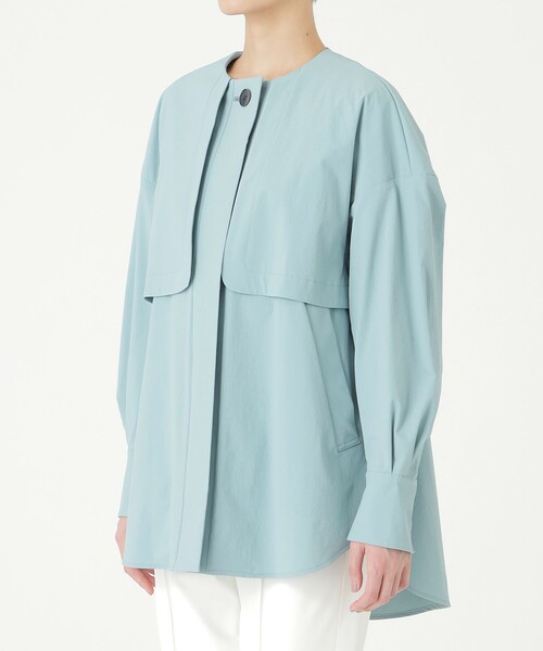 CAST:（キャストコロン）の「【オンでもオフでも活躍】ミドルライトアウター（ノーカラーコート・レディース・ブラック/ブルー系その他4/ベージュ・M）」の18枚目の写真