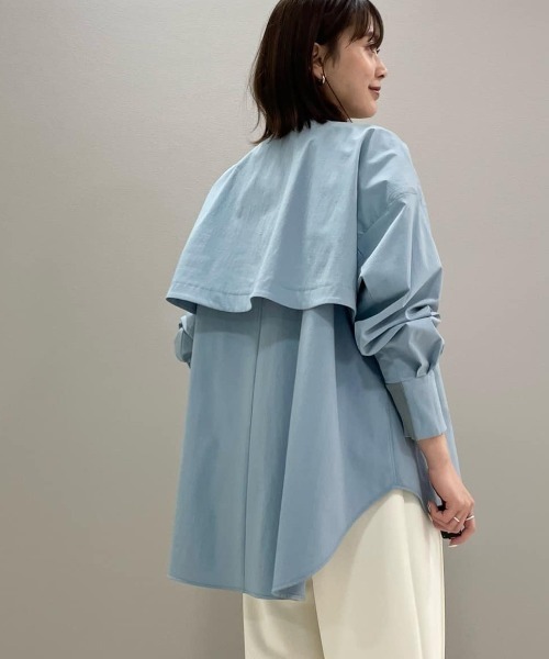 CAST:（キャストコロン）の「【オンでもオフでも活躍】ミドルライトアウター（ノーカラーコート・レディース・ブラック/ブルー系その他4/ベージュ・M）」の5枚目の写真