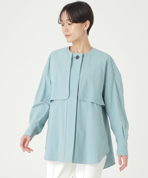 CAST:（キャストコロン）の「【オンでもオフでも活躍】ミドルライトアウター（ノーカラーコート・レディース・ブラック/ブルー系その他4/ベージュ・M）」の9枚目の写真