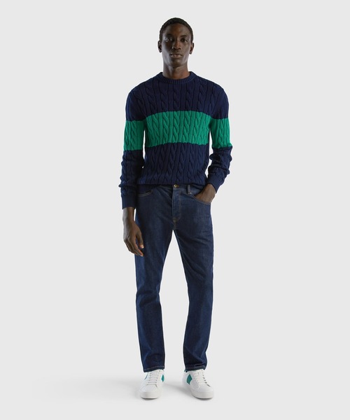 BENETTON (UNITED COLORS OF BENETTON)（ベネトンユナイテッドカラーズオブベネトン）の「5ポケットストレッチスリムデニムパンツ（デニムパンツ・メンズ・ブラック/ダークインディゴブルー・30inch/31inch/32inch/29inch/28inch）」の9枚目の写真