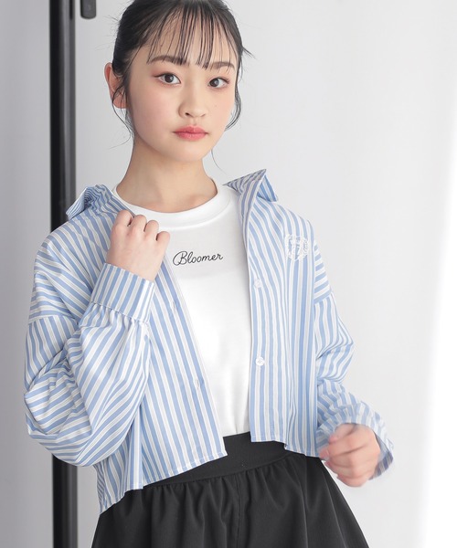 BISKEE（ビスキー）の「【セットアイテム】 ストライプシャツ×ロゴプリントカットソー(140cm~160cm)（シャツ/ブラウス・キッズ・ブラック/ブルー・160cm/150cm/140cm）」の11枚目の写真