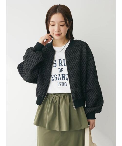 Sugar spoon(シュガースプーン)の「・SUGAR SPOON エンボスチェックブルゾン(ブルゾン・レディース・アイボリー/ブラック/ブルー/ピンク・FREE)」の12枚目の写真