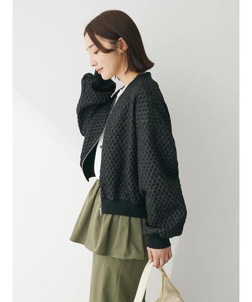 Sugar spoon(シュガースプーン)の「・SUGAR SPOON エンボスチェックブルゾン(ブルゾン・レディース・アイボリー/ブラック/ブルー/ピンク・FREE)」の14枚目の写真