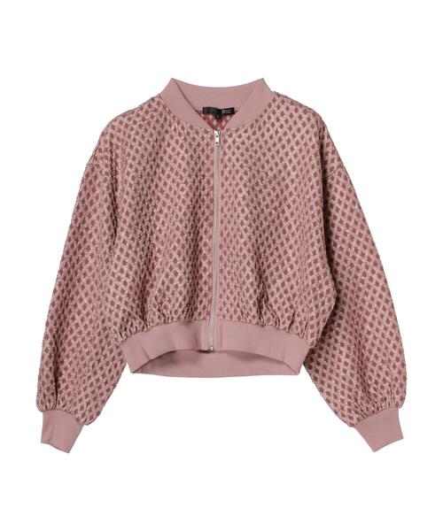 Sugar spoon(シュガースプーン)の「・SUGAR SPOON エンボスチェックブルゾン(ブルゾン・レディース・アイボリー/ブラック/ブルー/ピンク・FREE)」の1枚目の写真