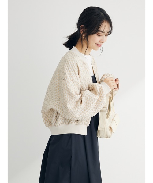 Sugar spoon(シュガースプーン)の「・SUGAR SPOON エンボスチェックブルゾン(ブルゾン・レディース・アイボリー/ブラック/ブルー/ピンク・FREE)」の8枚目の写真