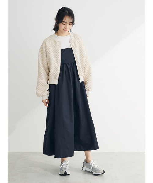 Sugar spoon(シュガースプーン)の「・SUGAR SPOON エンボスチェックブルゾン(ブルゾン・レディース・アイボリー/ブラック/ブルー/ピンク・FREE)」の5枚目の写真