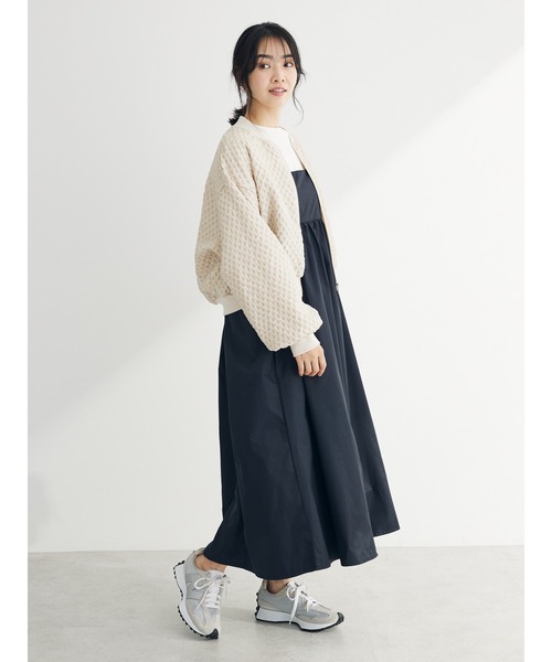 Sugar spoon(シュガースプーン)の「・SUGAR SPOON エンボスチェックブルゾン(ブルゾン・レディース・アイボリー/ブラック/ブルー/ピンク・FREE)」の6枚目の写真