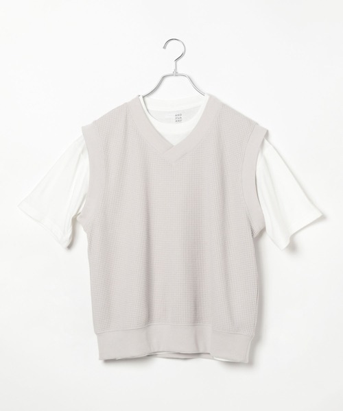 GLOBAL WORK（グローバルワーク）の「ワッフルベストSET/AND YUA ANY/976554（ベスト・キッズ・オフホワイト/ブラック/グレイッシュベージュ・150cm/160cm/170cm）」の18枚目の写真