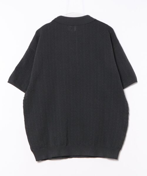 JUGLANS(ユグランス)の「【Revo.】透かし編みジオメパターンPOLOシャツ(ポロシャツ・メンズ・ベージュ/ブルー/ブラック・L/M)」の4枚目の写真