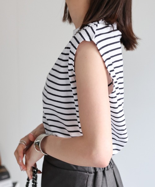 sakishimatokyo(サキシマトーキョー)の「【USAコットン】ワイドノースリーブTシャツ(Tシャツ/カットソー・レディース・チャコールグレー/グレイッシュベージュ/ブラック/ネイビー/ブラウン/ホワイト/ブルー系その他・FREE)」の20枚目の写真