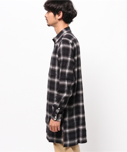 WEGO（ウィゴー）の「WEGO/オンブレチェックロングシャツ（シャツ/ブラウス・メンズ・ブラック系その他/ブルー系その他/レッド系その他・MEDIUM/LARGE）」の11枚目の写真