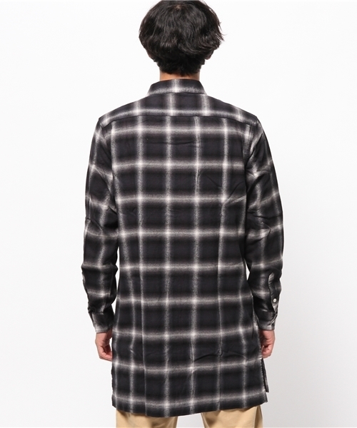 WEGO（ウィゴー）の「WEGO/オンブレチェックロングシャツ（シャツ/ブラウス・メンズ・ブラック系その他/ブルー系その他/レッド系その他・MEDIUM/LARGE）」の12枚目の写真