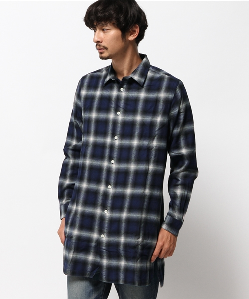 WEGO（ウィゴー）の「WEGO/オンブレチェックロングシャツ（シャツ/ブラウス・メンズ・ブラック系その他/ブルー系その他/レッド系その他・MEDIUM/LARGE）」の15枚目の写真