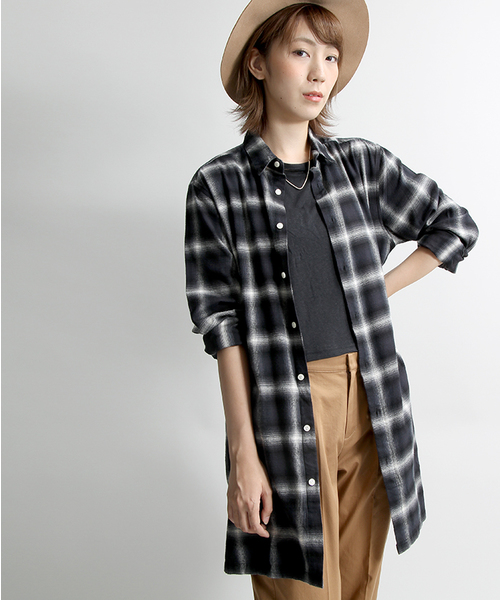 WEGO（ウィゴー）の「WEGO/オンブレチェックロングシャツ（シャツ/ブラウス・メンズ・ブラック系その他/ブルー系その他/レッド系その他・MEDIUM/LARGE）」の17枚目の写真