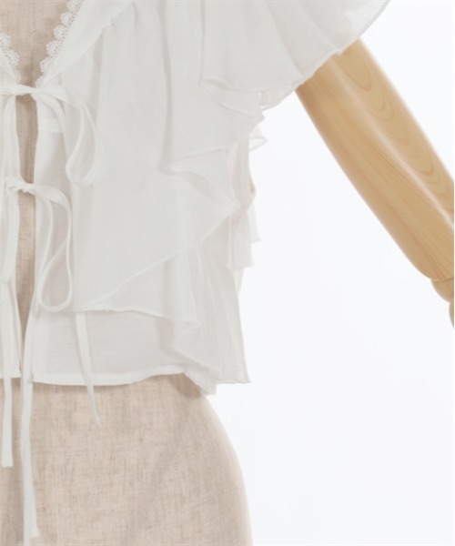 axes femme（アクシーズファム）の「ボリュームフリルボレロ（Tシャツ/カットソー・レディース・ホワイト/ベージュ/ブラック・FREE）」の8枚目の写真