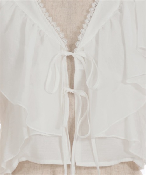 axes femme（アクシーズファム）の「ボリュームフリルボレロ（Tシャツ/カットソー・レディース・ホワイト/ベージュ/ブラック・FREE）」の10枚目の写真