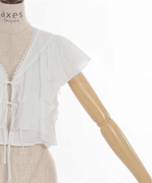 axes femme（アクシーズファム）の「ボリュームフリルボレロ（Tシャツ/カットソー・レディース・ホワイト/ベージュ/ブラック・FREE）」の12枚目の写真
