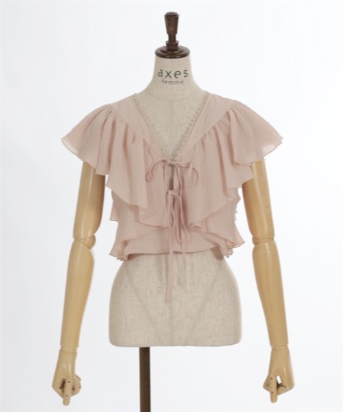 axes femme（アクシーズファム）の「ボリュームフリルボレロ（Tシャツ/カットソー・レディース・ホワイト/ベージュ/ブラック・FREE）」の13枚目の写真