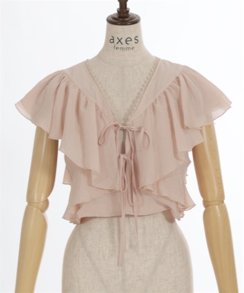 axes femme（アクシーズファム）の「ボリュームフリルボレロ（Tシャツ/カットソー・レディース・ホワイト/ベージュ/ブラック・FREE）」の16枚目の写真