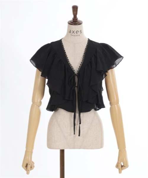 axes femme（アクシーズファム）の「ボリュームフリルボレロ（Tシャツ/カットソー・レディース・ホワイト/ベージュ/ブラック・FREE）」の21枚目の写真