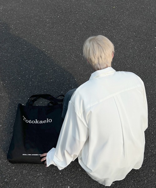 FVLMEN(フルメン)の「【FVLMEN】ribbon tie design longsleeve shirt/リボン タイ付 デザイン ロングスリーブ シャツ(シャツ/ブラウス・メンズ・ホワイト/ブラック・MEDIUM/LARGE/X-LARGE)」の15枚目の写真