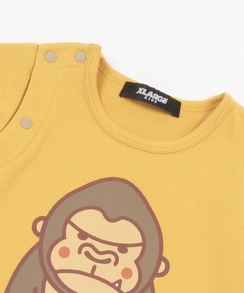 XLARGE KIDS(エクストララージキッズ)の「ファニーゴリラカバーオール(ロンパース・キッズ・トップグレー/ブルー/イエロー・70cm)」の6枚目の写真