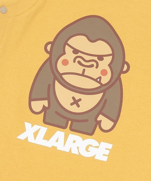 XLARGE KIDS(エクストララージキッズ)の「ファニーゴリラカバーオール(ロンパース・キッズ・トップグレー/ブルー/イエロー・70cm)」の8枚目の写真