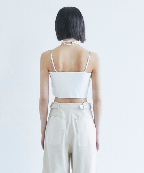PUBLIC TOKYO（パブリックトウキョウ）の「【完売間近】hazy ホルタークロップドキャミソール（キャミソール・レディース・ホワイト/ブラック・1/2）」の9枚目の写真