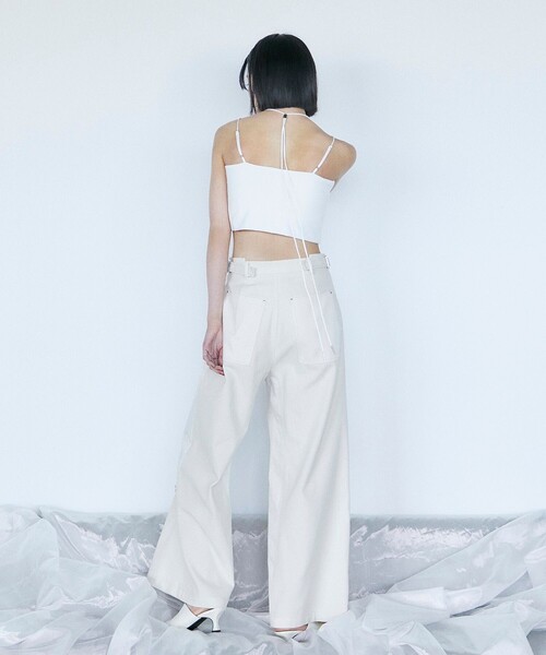 PUBLIC TOKYO（パブリックトウキョウ）の「【完売間近】hazy ホルタークロップドキャミソール（キャミソール・レディース・ホワイト/ブラック・1/2）」の5枚目の写真