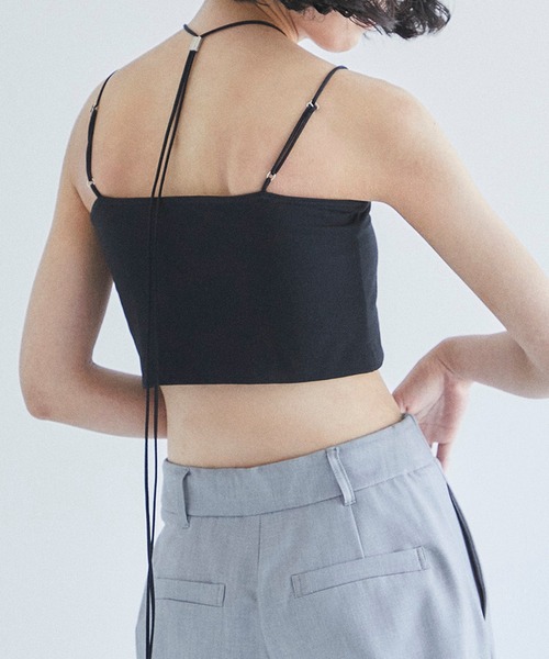 PUBLIC TOKYO（パブリックトウキョウ）の「【完売間近】hazy ホルタークロップドキャミソール（キャミソール・レディース・ホワイト/ブラック・1/2）」の19枚目の写真