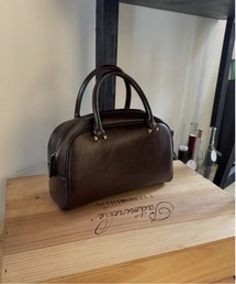 VINTAGE LEATHER オールレザーボストンバッグ　レザーボストン　黒 LEON 6月号掲載】オールレザーシュリンク BOSTON