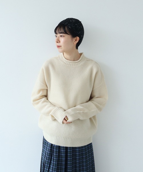 PAR ICI（パーリッシィ）の「ドンカルロ どんぐり帽（ハンチング/ベレー帽・レディース・ブラック/アイボリー・FREE）」の8枚目の写真