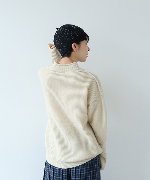 PAR ICI（パーリッシィ）の「ドンカルロ どんぐり帽（ハンチング/ベレー帽・レディース・ブラック/アイボリー・FREE）」の9枚目の写真