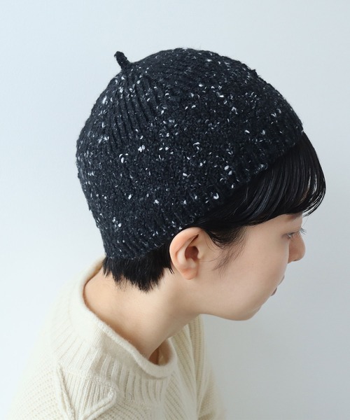 PAR ICI（パーリッシィ）の「ドンカルロ どんぐり帽（ハンチング/ベレー帽・レディース・ブラック/アイボリー・FREE）」の4枚目の写真