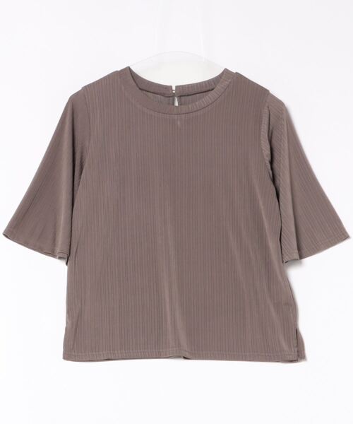 12Twelve Agenda(トゥエルブ アジェンダ)の「エアリーランダムプリーツ5分袖カットソープルオーバー(Tシャツ/カットソー・レディース・ブラウン/ライトグレー/チャコールグレー・M)」の1枚目の写真