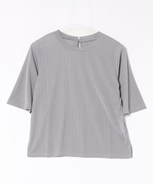 12Twelve Agenda(トゥエルブ アジェンダ)の「エアリーランダムプリーツ5分袖カットソープルオーバー(Tシャツ/カットソー・レディース・ブラウン/ライトグレー/チャコールグレー・M)」の3枚目の写真