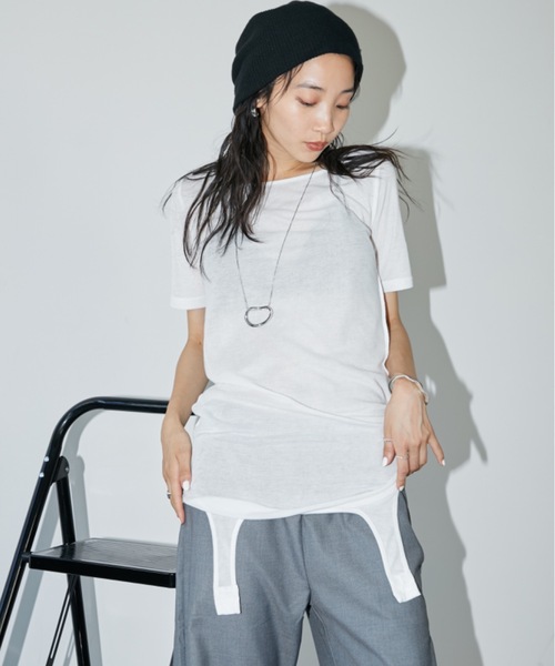 DRWCYS - DRECYS トップス DRWCYS（ドロシーズ）の「2WAYシアーガータートップス（Tシャツ