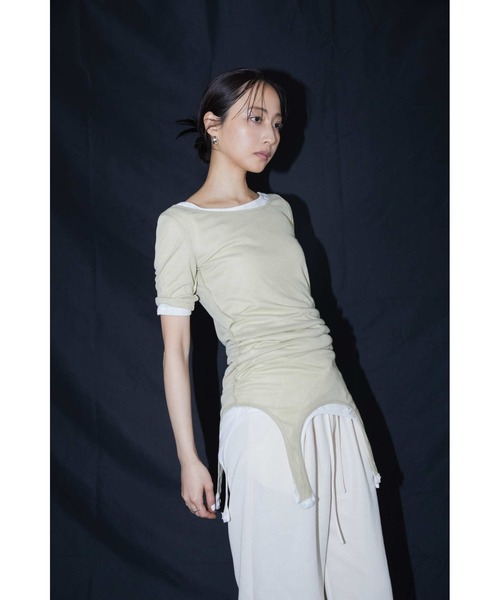 DRWCYS（ドロシーズ）の「2WAYシアーガータートップス（Tシャツ/カットソー・レディース・オフホワイト/グリーン・FREE）」の17枚目の写真