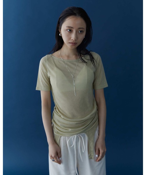 DRWCYS（ドロシーズ）の「2WAYシアーガータートップス（Tシャツ/カットソー・レディース・オフホワイト/グリーン・FREE）」の9枚目の写真