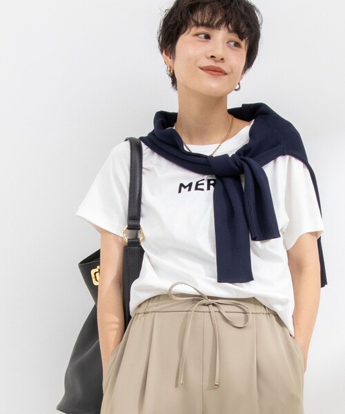 NOLLEY’S Sophi(ノーリーズソフィ)の「アルビニスタスムースフロッキーロゴT(Tシャツ/カットソー・レディース・ホワイト系その他4/チャコールグレー/ホワイト・38)」の7枚目の写真