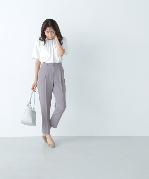 NATURAL BEAUTY BASIC(ナチュラルビューティーベーシック)の「◇フロントタックフレアスリーブブラウス(シャツ/ブラウス・レディース・ブルー/オフホワイト/チャコールグレー・MEDIUM/SMALL)」の17枚目の写真