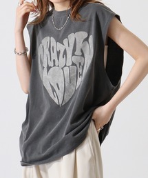 FUNALIVE | 天竺 ﾋﾟｸﾞﾒﾝﾄ ﾌﾟﾘﾝﾄﾉｰｽﾘｰﾌﾞ(タンクトップ)