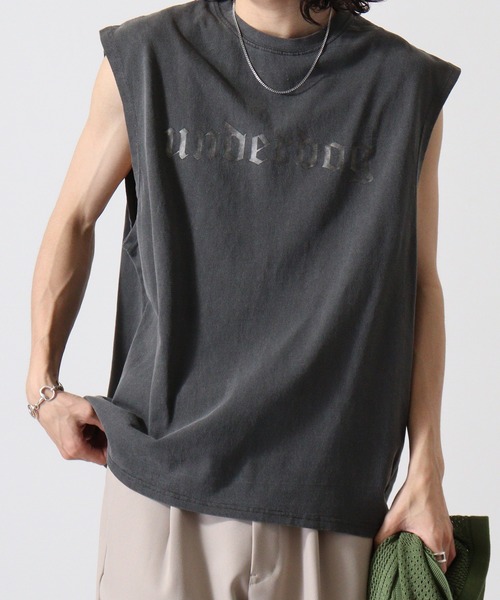 FUNALIVE（ファンアライブ）の「天竺 ﾋﾟｸﾞﾒﾝﾄ ﾌﾟﾘﾝﾄﾉｰｽﾘｰﾌﾞ（タンクトップ・メンズ・ブラック系2/ブラック系1/ブラウン系3/ブラウン系2/ブラウン系1/ブラック系3・XL/L/M）」の13枚目の写真