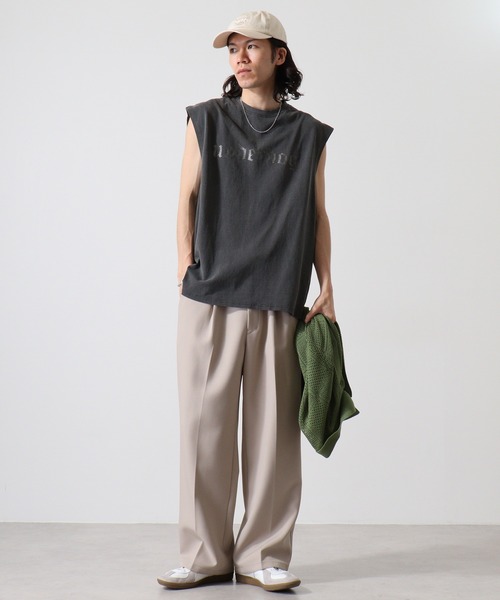 FUNALIVE（ファンアライブ）の「天竺 ﾋﾟｸﾞﾒﾝﾄ ﾌﾟﾘﾝﾄﾉｰｽﾘｰﾌﾞ（タンクトップ・メンズ・ブラック系2/ブラック系1/ブラウン系3/ブラウン系2/ブラウン系1/ブラック系3・XL/L/M）」の16枚目の写真