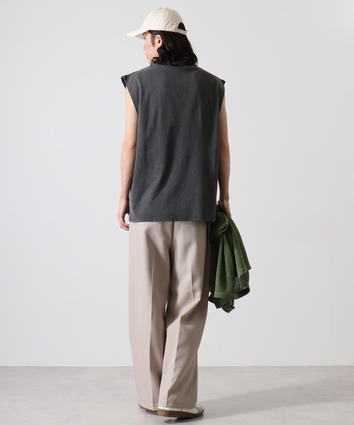 FUNALIVE（ファンアライブ）の「天竺 ﾋﾟｸﾞﾒﾝﾄ ﾌﾟﾘﾝﾄﾉｰｽﾘｰﾌﾞ（タンクトップ・メンズ・ブラック系2/ブラック系1/ブラウン系3/ブラウン系2/ブラウン系1/ブラック系3・XL/L/M）」の17枚目の写真